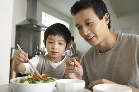 residential - father son eating